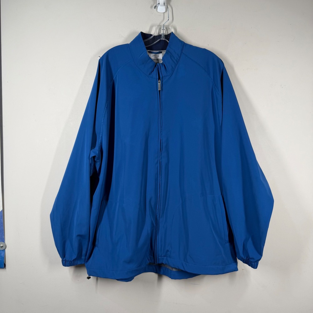 Adidas adiPure Mens Sz 2XL Blue Full Zip Golf Bonde Jacket Windbreaker BC7272